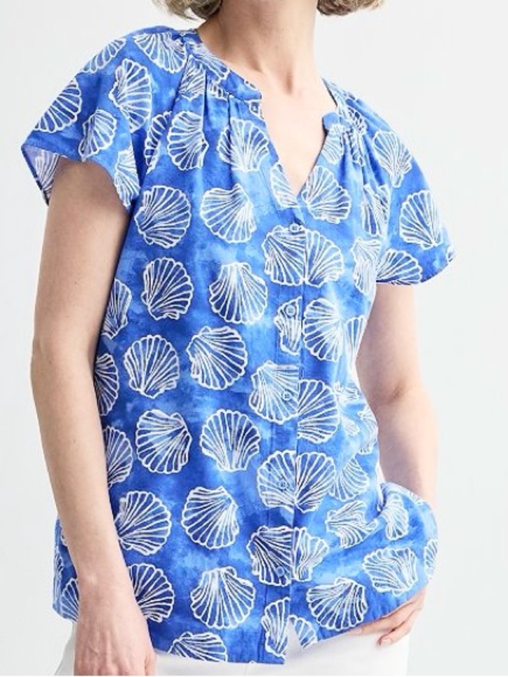 Croft & Barrow® Raglan Sleeve Button Front Blouse